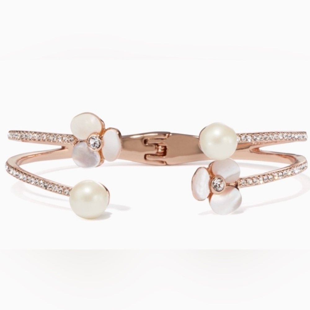 KATE SPADE Disco Pansy Double Cuff Bracelet NWT